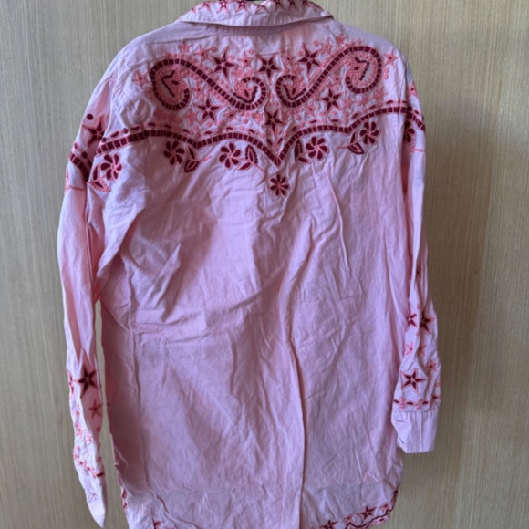 RARE Farm Rio Embroidered Western Dress In Light Pink - Picture 8 of 9